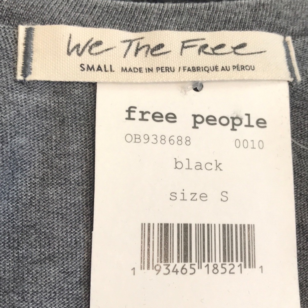 Free People All Mine Black Tee. S,M - Picture 7 of 8